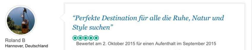Bewertung der Ferienwohnung am Comer See von Roland Bischof 
