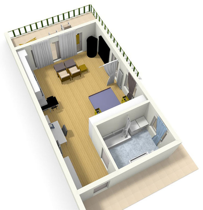 3D-Skizze der Ferienwohnung Loft am Comer See - Italien