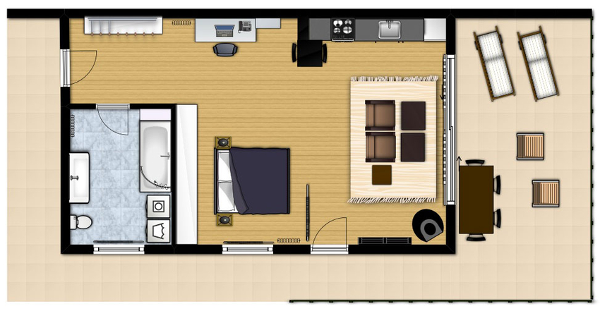 Grundriss der Ferienwohnung Loft am Comer See Italien