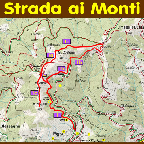 Wanderweg Strada ai Monti - Pigra - Comer See
