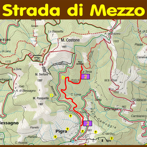 Wanderweg Strada di Mezzo - Pigra - Comer See