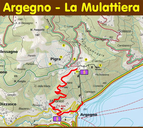 Saumpfad von Pigra nach Argegno - Comer See - Italien